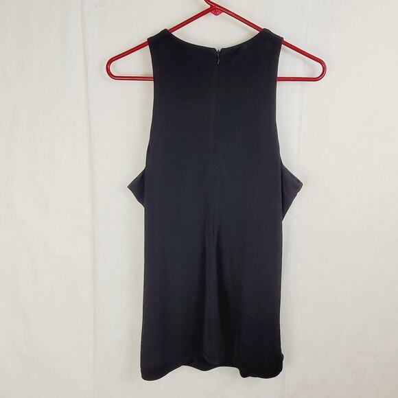 Vintage Cache black metal beaded top Size medium ruched sides 90s Retro Glam - Picture 2 of 8